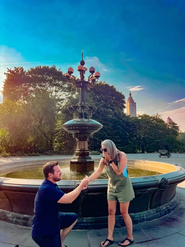 Engagement Proposal at Fountain in New York City
